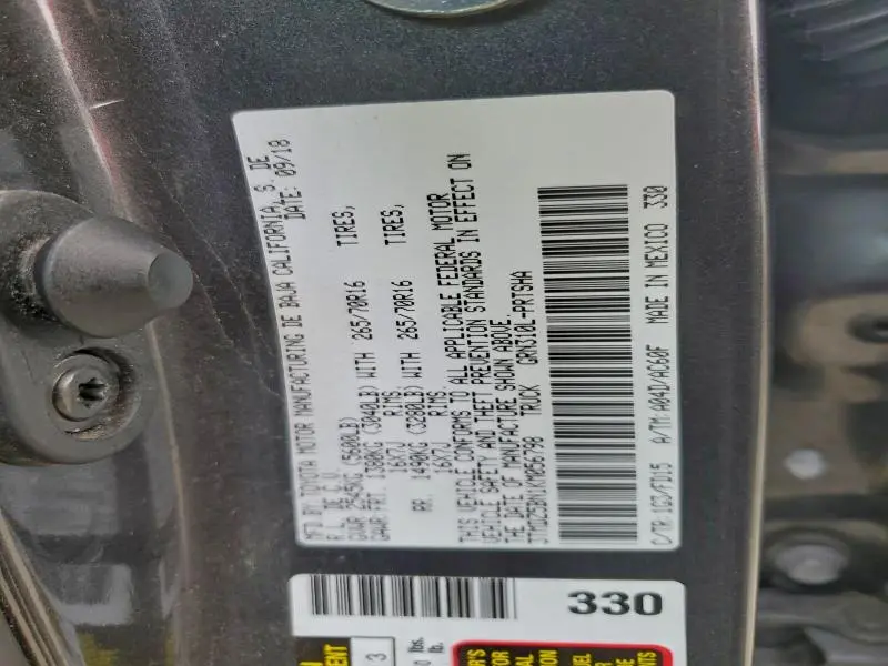 2019 TOYOTA TACOMA DOUBLE CAB  