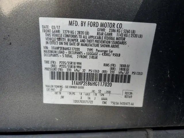 2017 FORD TAURUS SEL