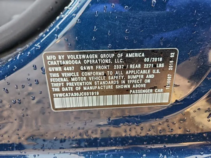 2018 VOLKSWAGEN PASSAT SEL PREMIUM  