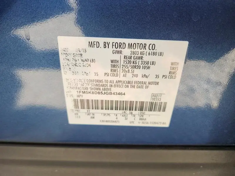 2018 FORD EXPLORER XLT  