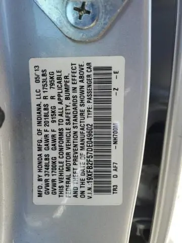 2013 HONDA CIVIC LX  