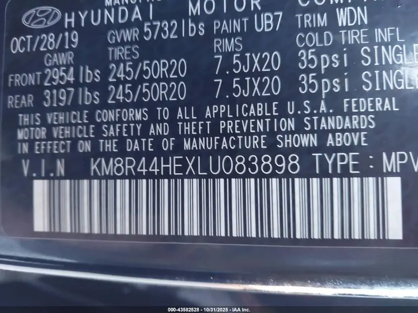 2020 HYUNDAI PALISADE SEL