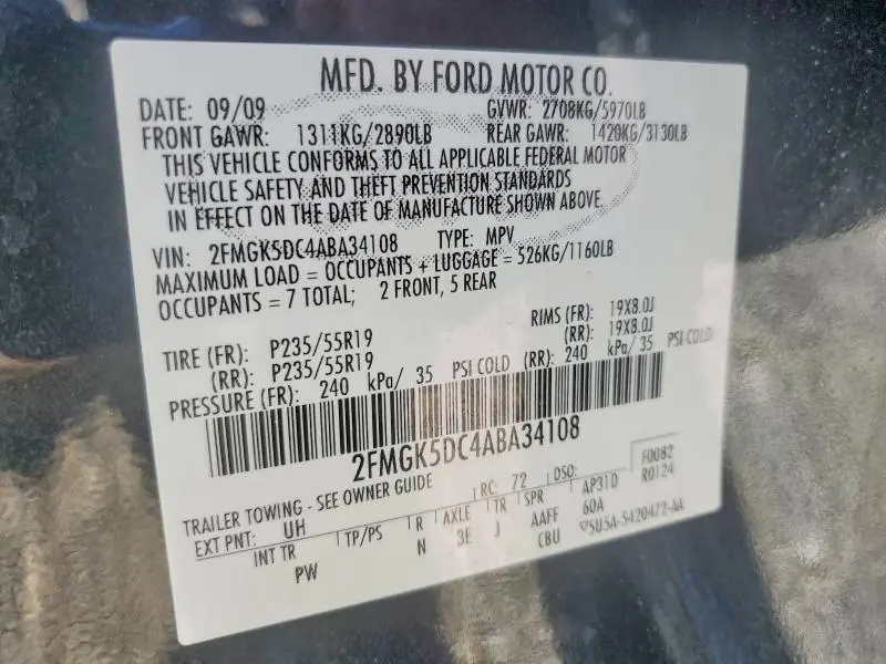 2010 FORD FLEX LIMITED  