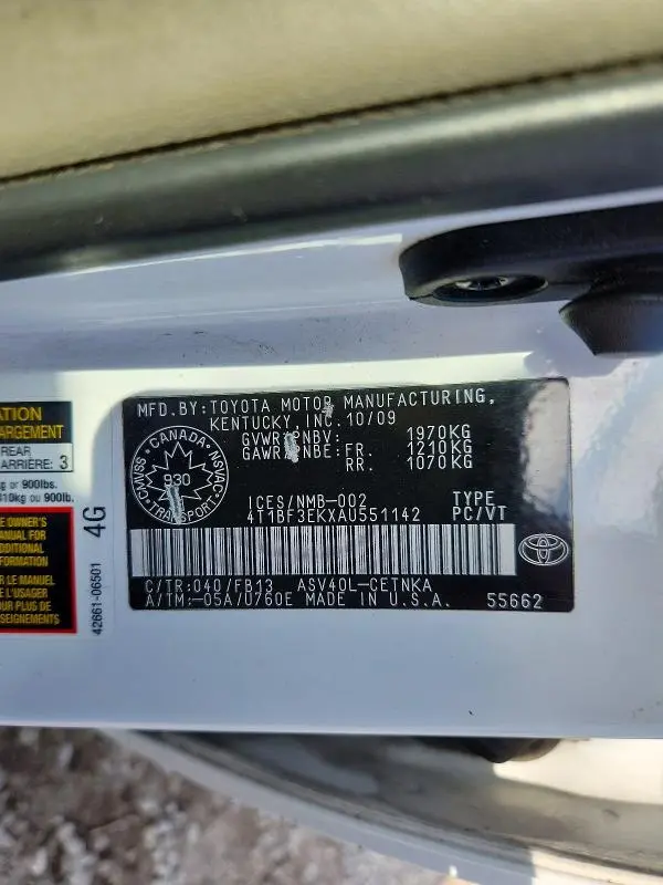2010 TOYOTA CAMRY BASE  
