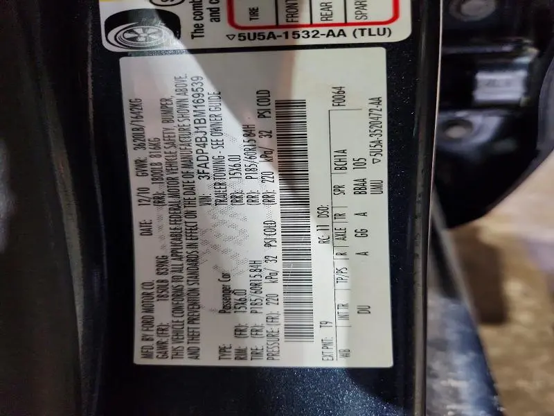 2011 FORD FIESTA SE  