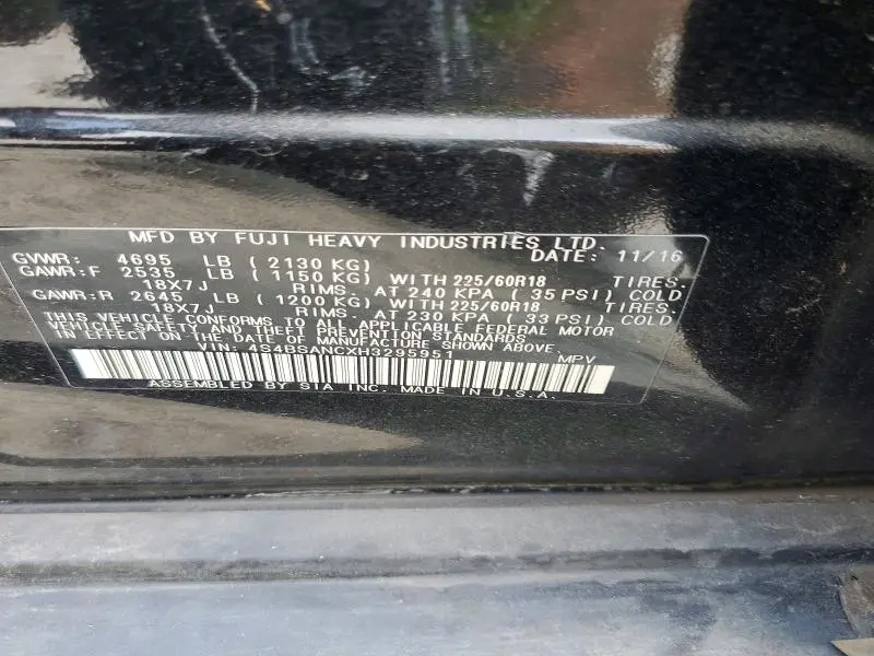 2017 SUBARU OUTBACK 2.5I LIMITED  