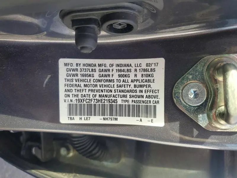 2017 HONDA CIVIC EX  