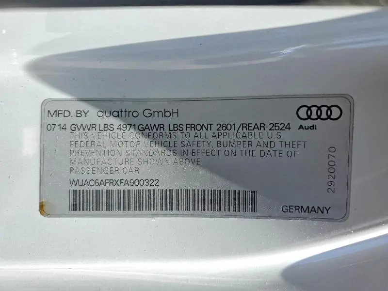 2015 AUDI RS5   