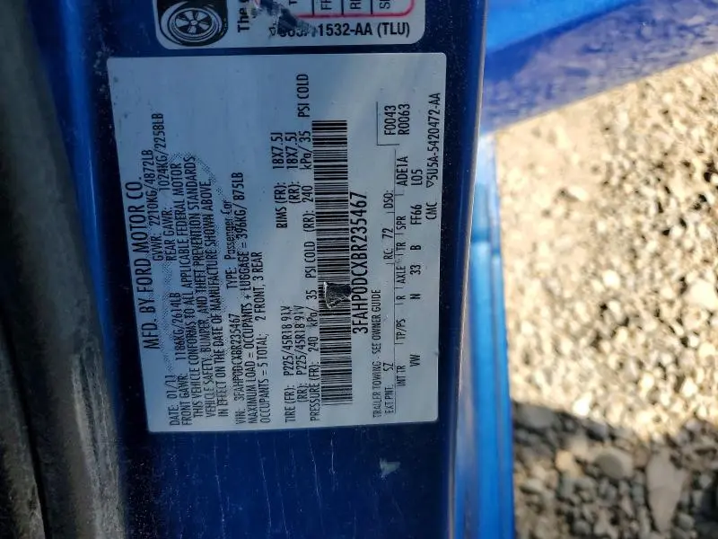 2011 FORD FUSION SPORT  