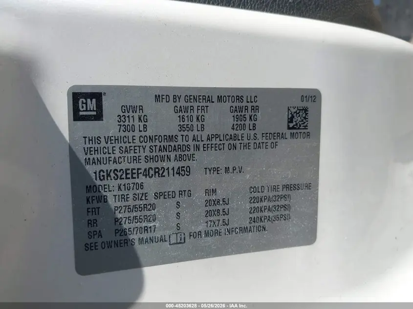 2012 GMC YUKON DENALI