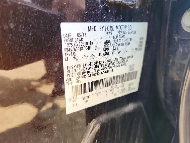 2013 FORD EDGE SEL  