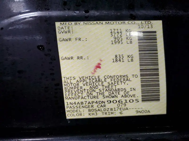 2013 NISSAN SENTRA SV  