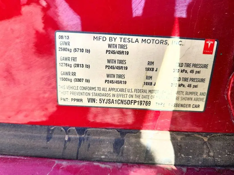 2013 TESLA MODEL S   