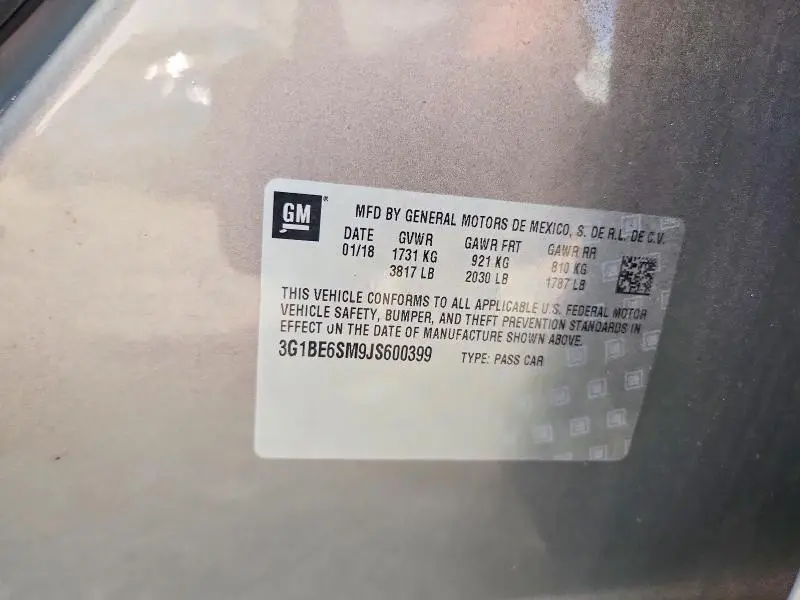 2018 CHEVROLET CRUZE LT  
