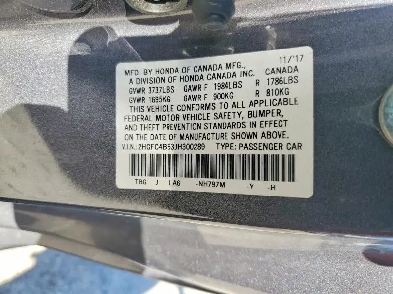 2018 HONDA CIVIC LX  