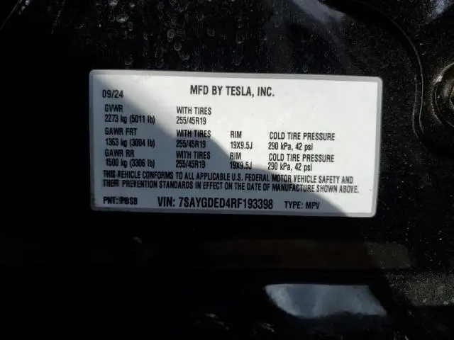 2024 TESLA MODEL Y   