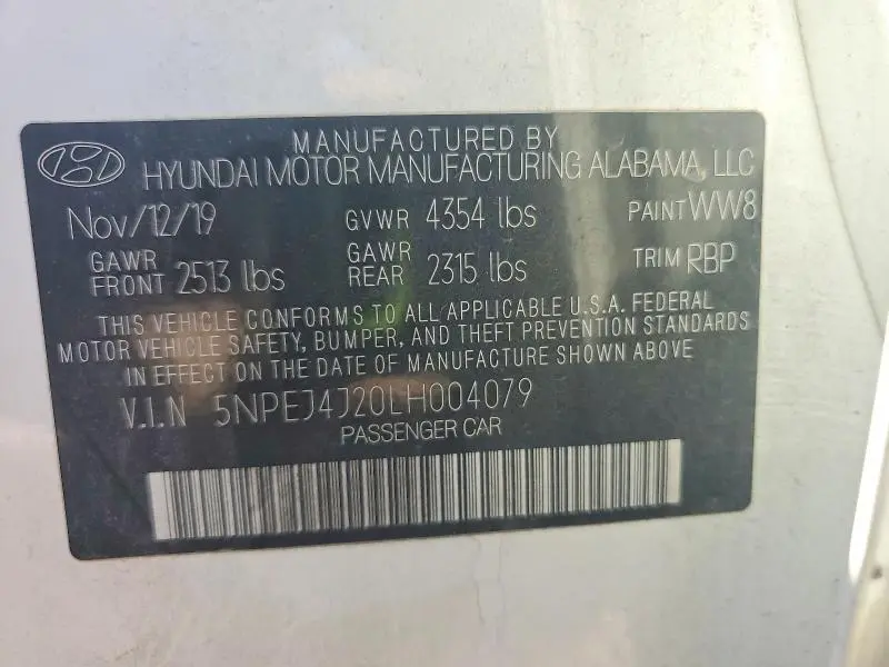 2020 HYUNDAI SONATA SEL PLUS  