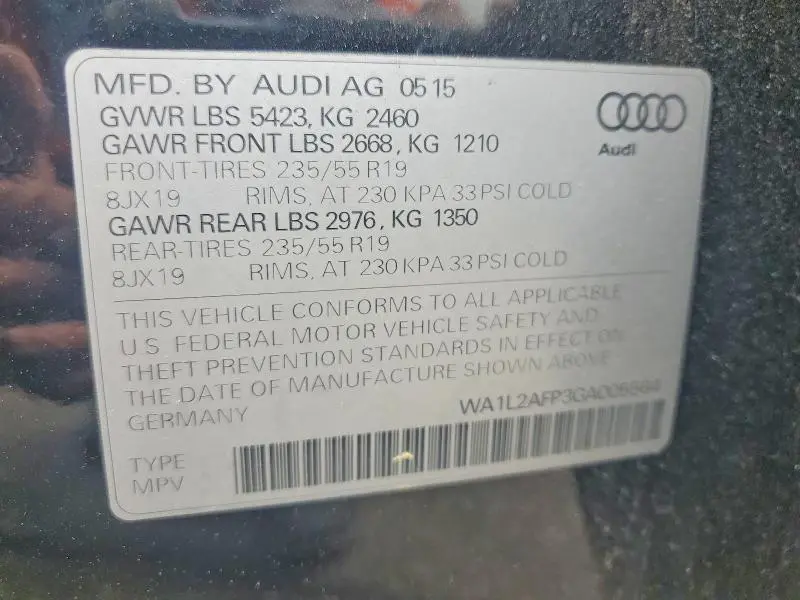 2016 AUDI Q5 PREMIUM PLUS  