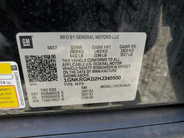 2017 CHEVROLET TRAVERSE LT  