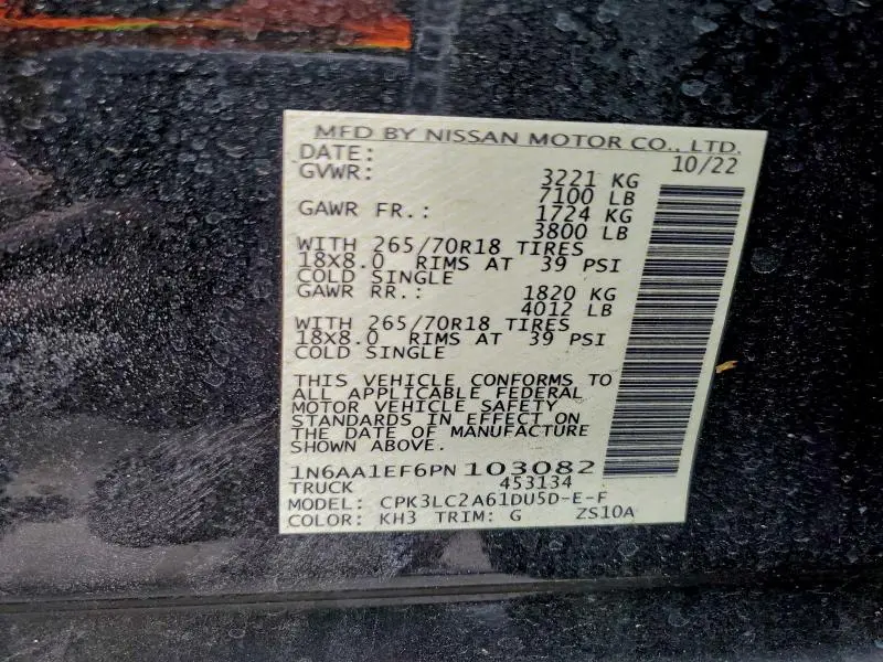 2023 NISSAN TITAN SV  