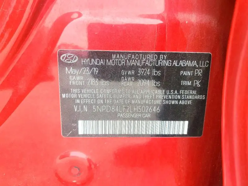 2020 HYUNDAI ELANTRA SEL  