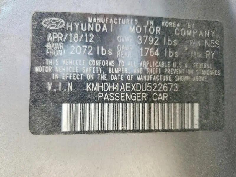 2013 HYUNDAI ELANTRA LIMITED  