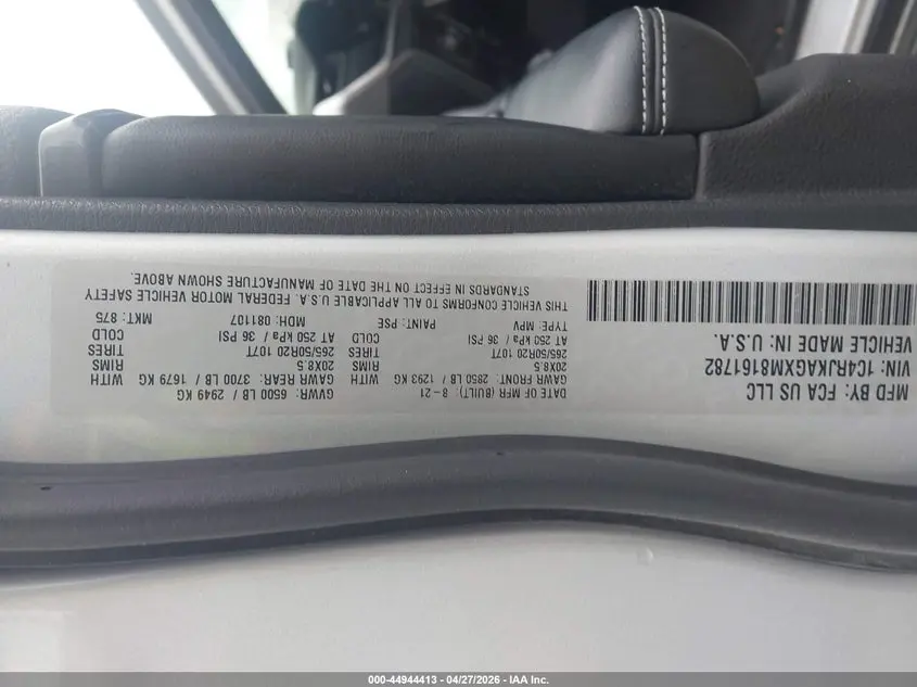 2021 JEEP GRAND CHEROKEE L ALTITUDE 4X4