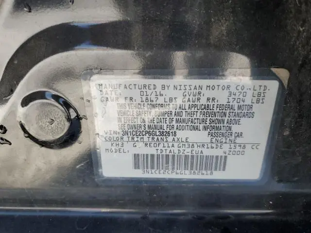 2016 NISSAN VERSA NOTE S  