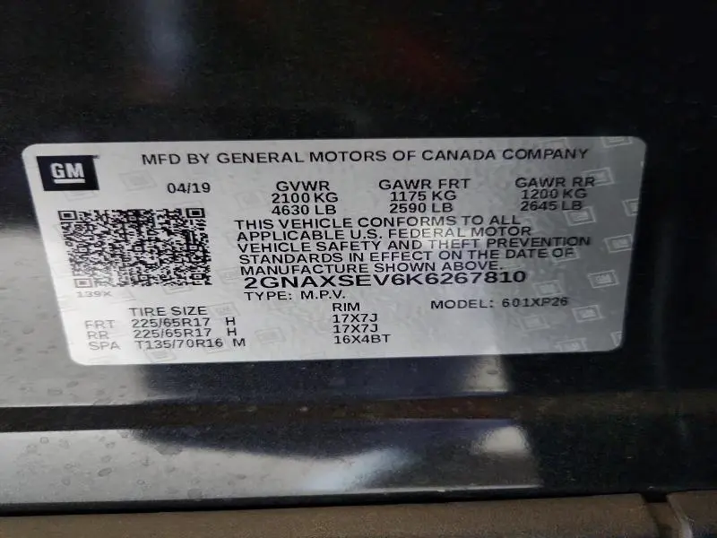 2019 CHEVROLET EQUINOX LS  