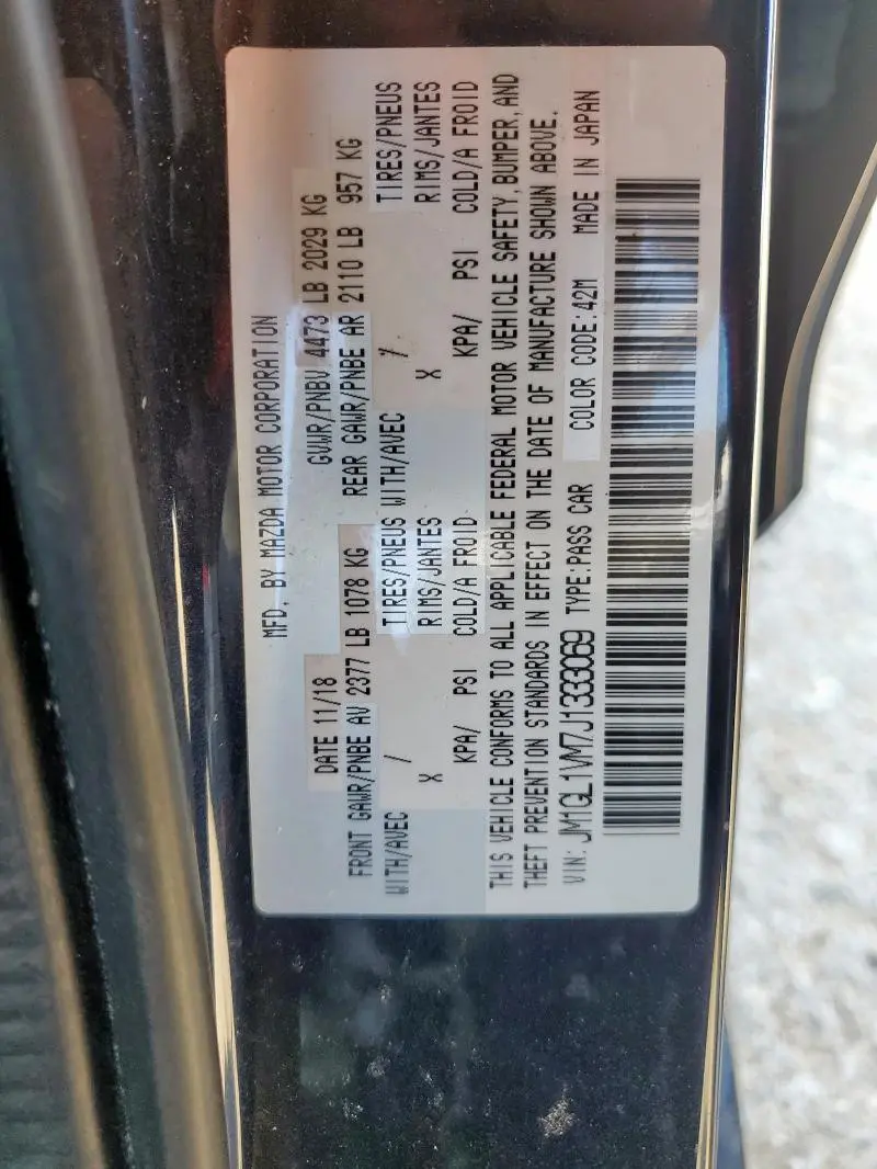 2018 MAZDA 6 TOURING  