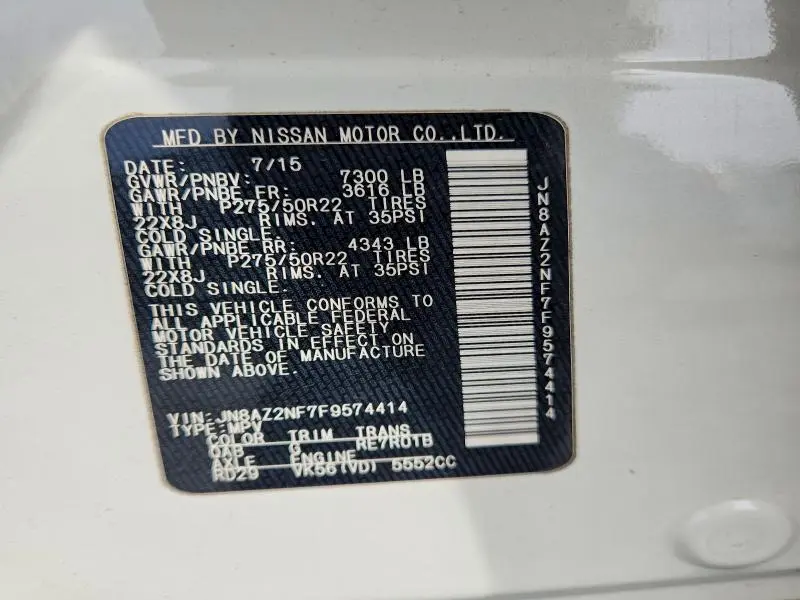 2015 INFINITI QX80 BASE  