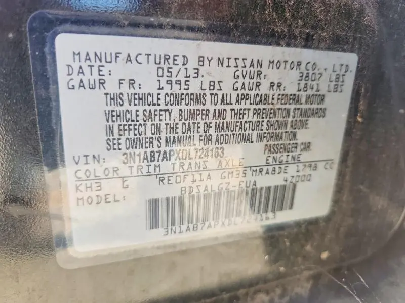 2013 NISSAN SENTRA S  