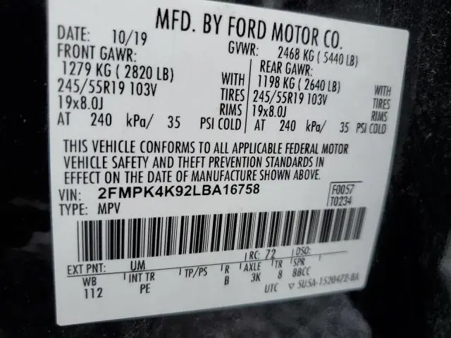 2020 FORD EDGE TITANIUM  