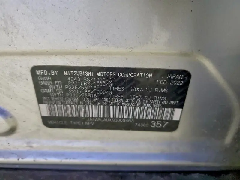 2022 MITSUBISHI OUTLANDER SPORT ES  