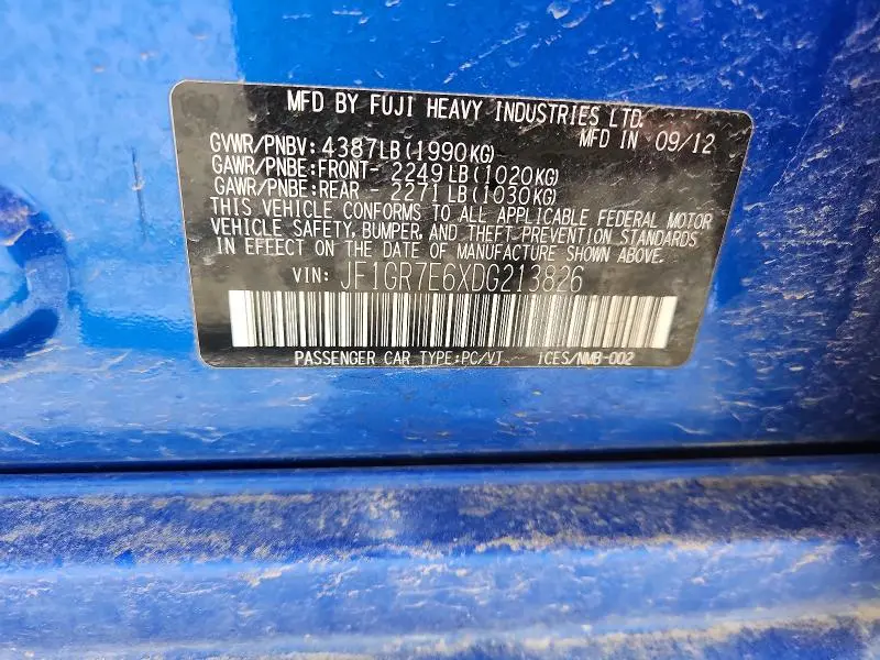 2013 SUBARU IMPREZA WRX  