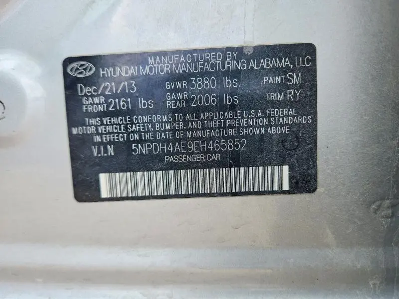 2014 HYUNDAI ELANTRA LIMITED  