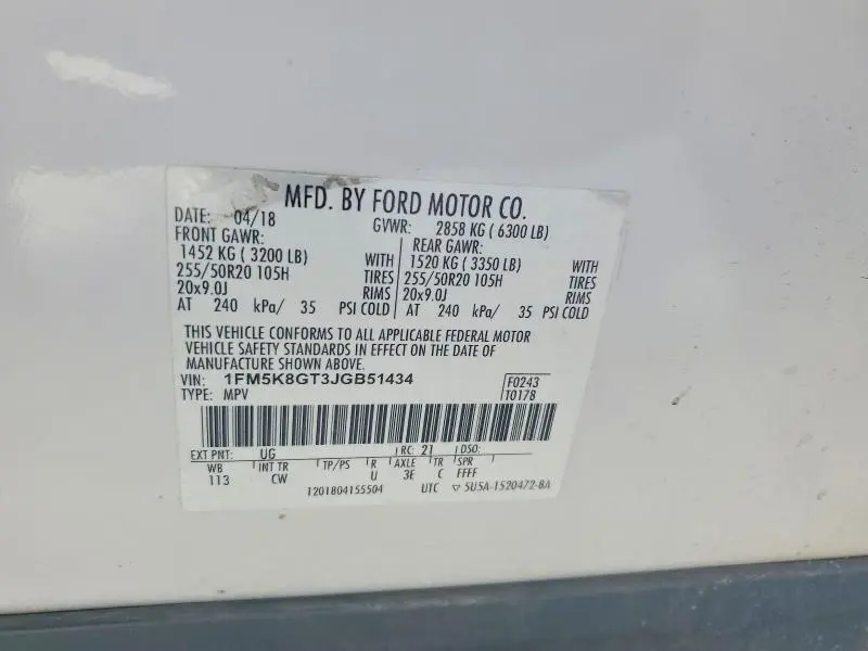 2018 FORD EXPLORER SPORT  