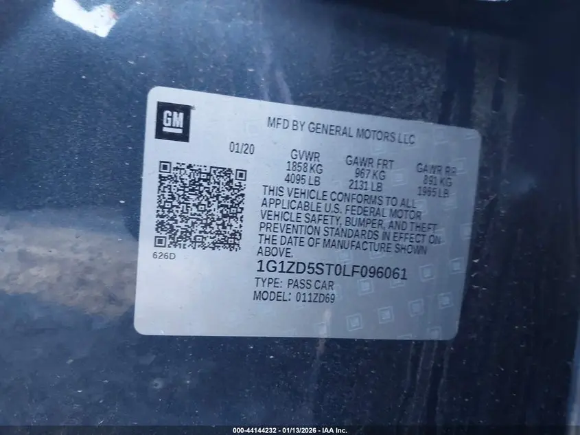 2020 CHEVROLET MALIBU FWD LT