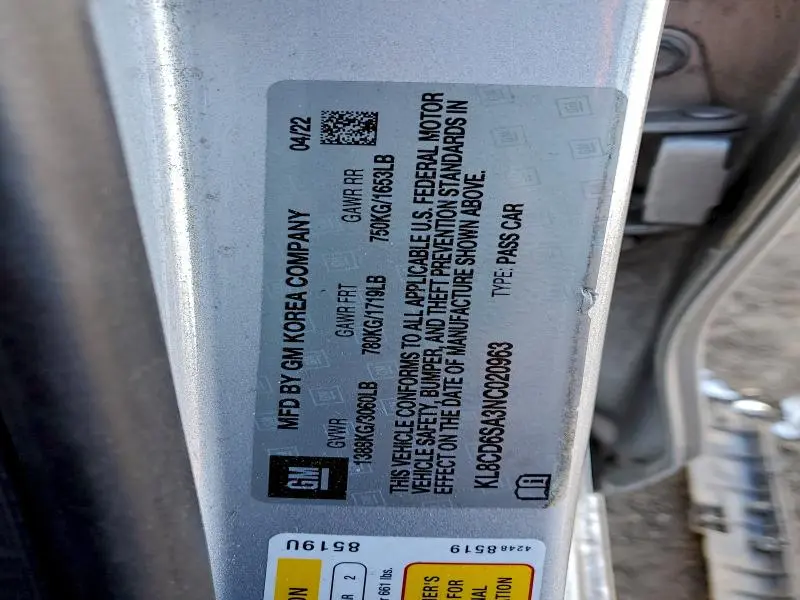 2022 CHEVROLET SPARK 1LT  