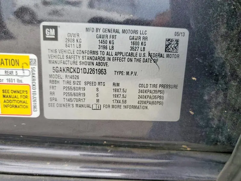 2013 BUICK ENCLAVE   