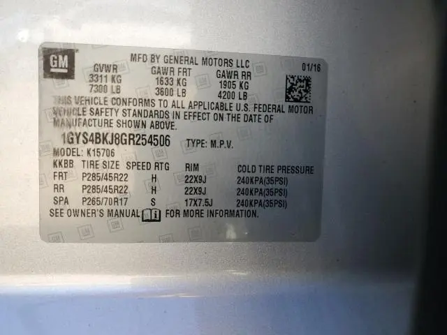 2016 CADILLAC ESCALADE LUXURY  