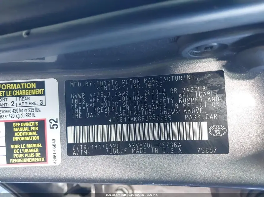 2023 TOYOTA CAMRY SE