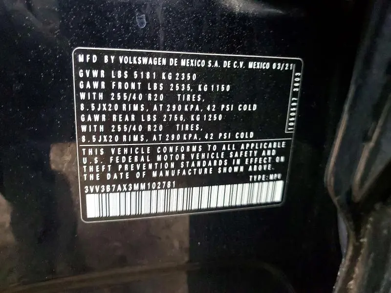 2021 VOLKSWAGEN TIGUAN SE  