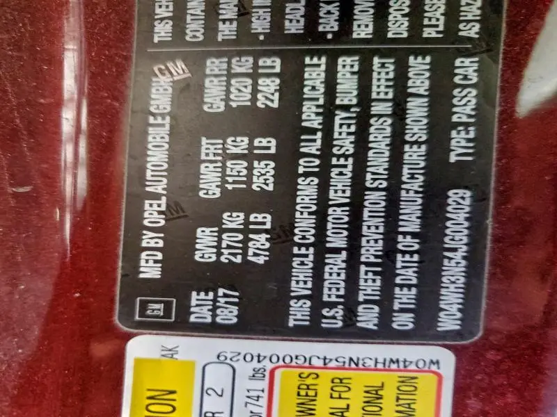 2018 BUICK CASCADA PREMIUM  