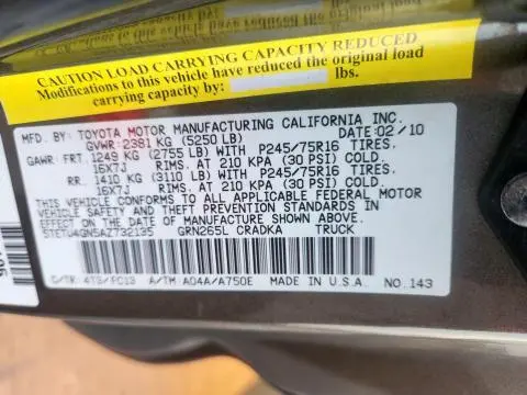 2010 TOYOTA TACOMA PRERUNNER ACCESS CAB  