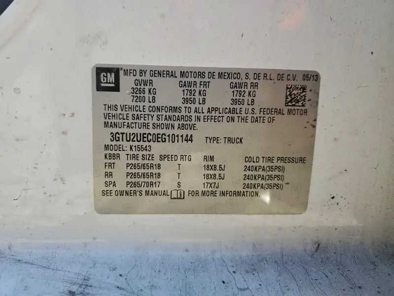 2014 GMC SIERRA K1500 SLE  