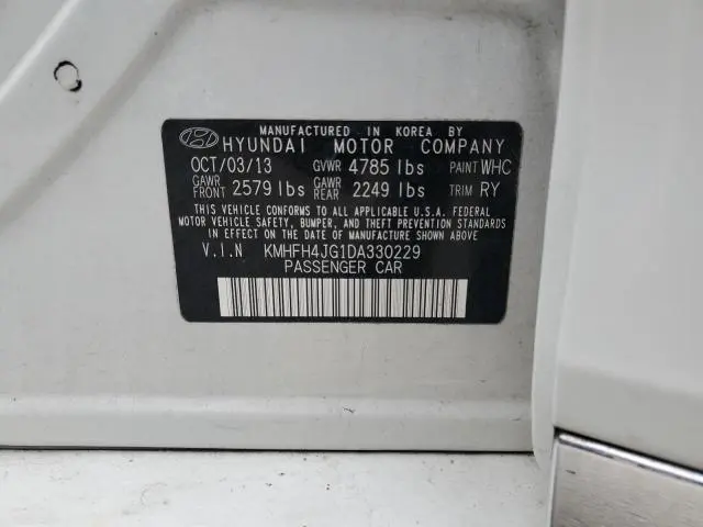 2013 HYUNDAI AZERA GLS