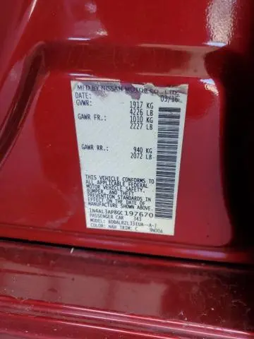 2016 NISSAN ALTIMA 2.5  