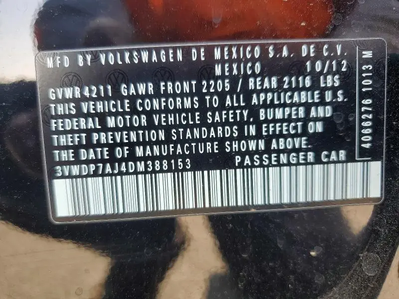 2013 VOLKSWAGEN JETTA SE  