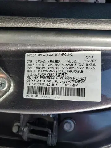 2017 ACURA RDX   